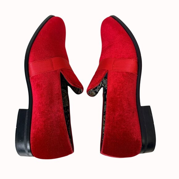 Red Velvet Tuxedo Loafers Size 9 After Midnight Formal Prom Wedding Stage Shoes main image 8